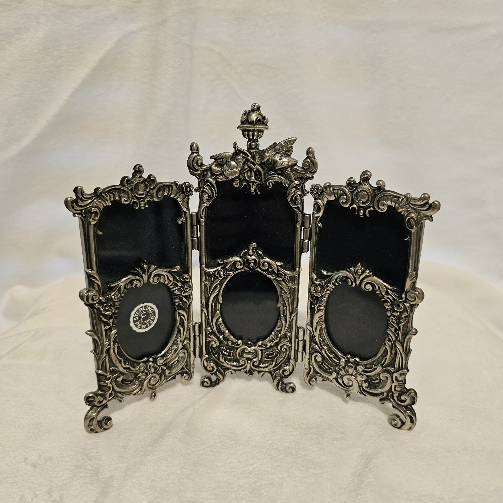 Elias Vintage 1992 American 1812 Tri Fold Frame Sterling Pewter Good Forever USA Elias Vintage 1992 American 1812 Tri Fold Frame Sterling Pewter Good Forever USA