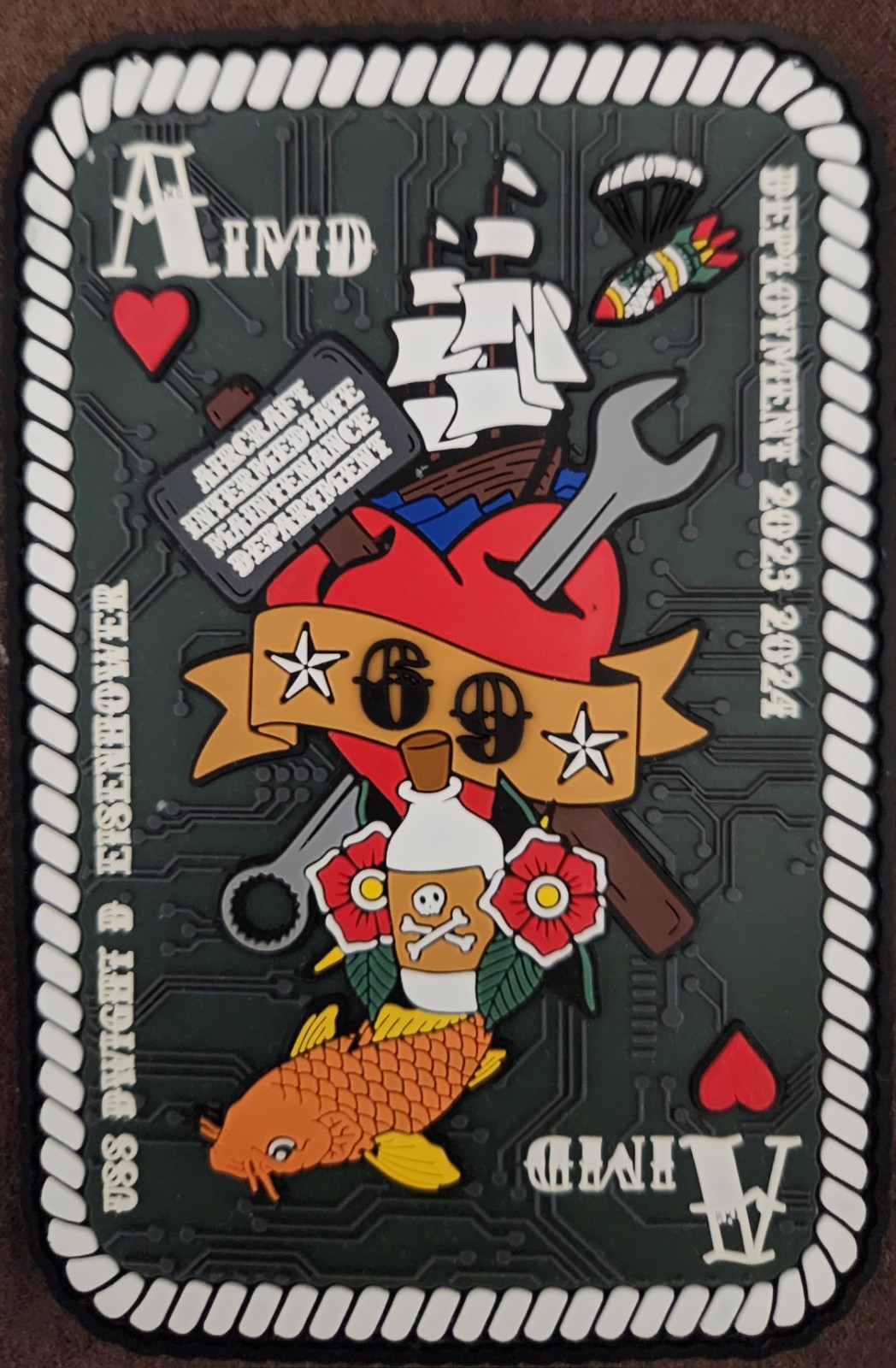 USS DWIGHT D. EISENHOWER (CVN69) AIMD Deployment 2023-2024 Patch USS DWIGHT D. EISENHOWER (CVN69) AIMD Deployment 2023-2024 Patch