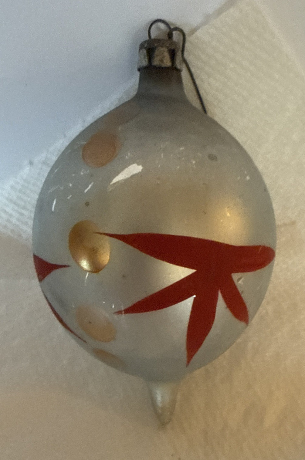 Vintage Pre-WWII Mercury Glass  Large DROP Christmas Ornament Poland Rare Wow