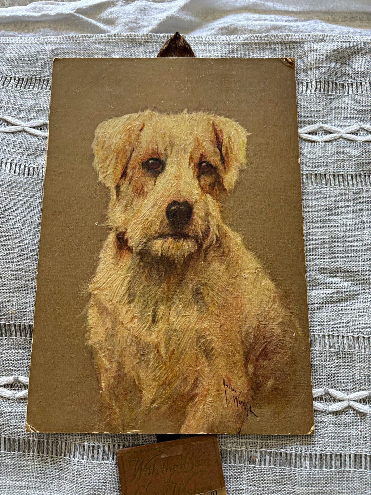 Dr. A. W. Chase Company 1931 Dog Illustrated Advertising Calendar Brown/Beige Dr. A. W. Chase Company 1931 Dog Illustrated Advertising Calendar Brown/Beige