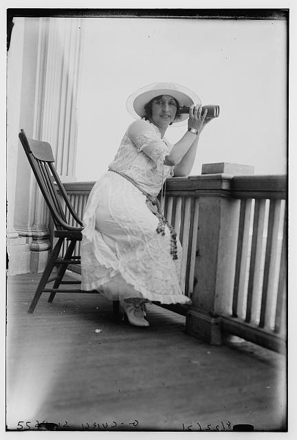 Photo:Galli-Curci Woman with Camera on Porch 1920s