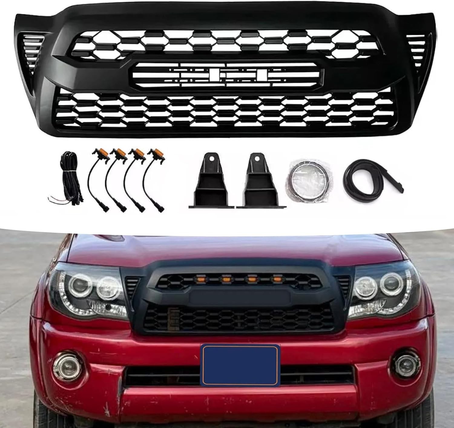 Front Bumper Upper Grille W/LED Lights for 2Nd Gen 2005-2011 Toyota Tacoma | Trd Front Bumper Upper Grille W/LED Lights for 2Nd Gen 2005-2011 Toyota Tacoma | Trd