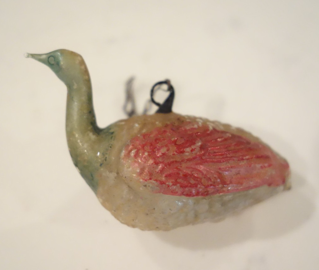 UNSILVERED PEACOCK HANGING GLASS ORNAMENT ANTIQUE CHRISTMAS UNSILVERED PEACOCK HANGING GLASS ORNAMENT ANTIQUE CHRISTMAS