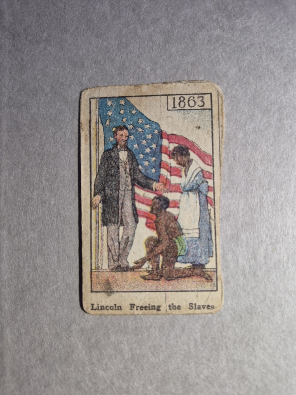 Vintage 1919 Mayfair Novelty Historic Events Lincoln Freeing The Slaves Card VTG