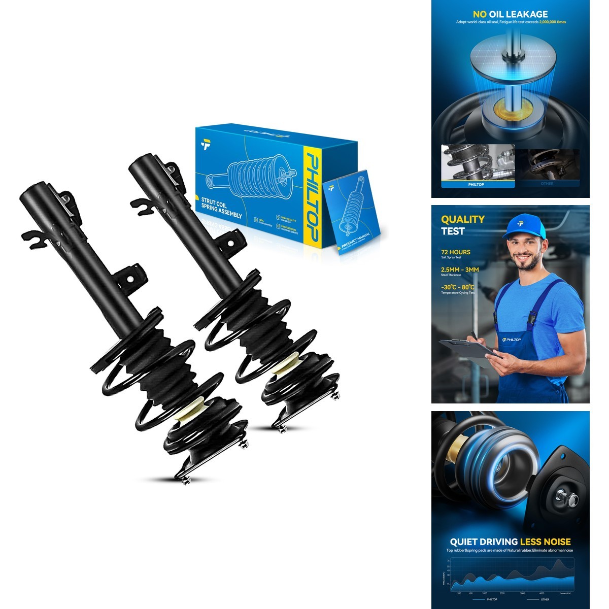 PHILTOP 172265/172266 Front Strut Assembly Coil Spring Mini Cooper S 2002-2006 PHILTOP 172265/172266 Front Strut Assembly Coil Spring Mini Cooper S 2002-2006
