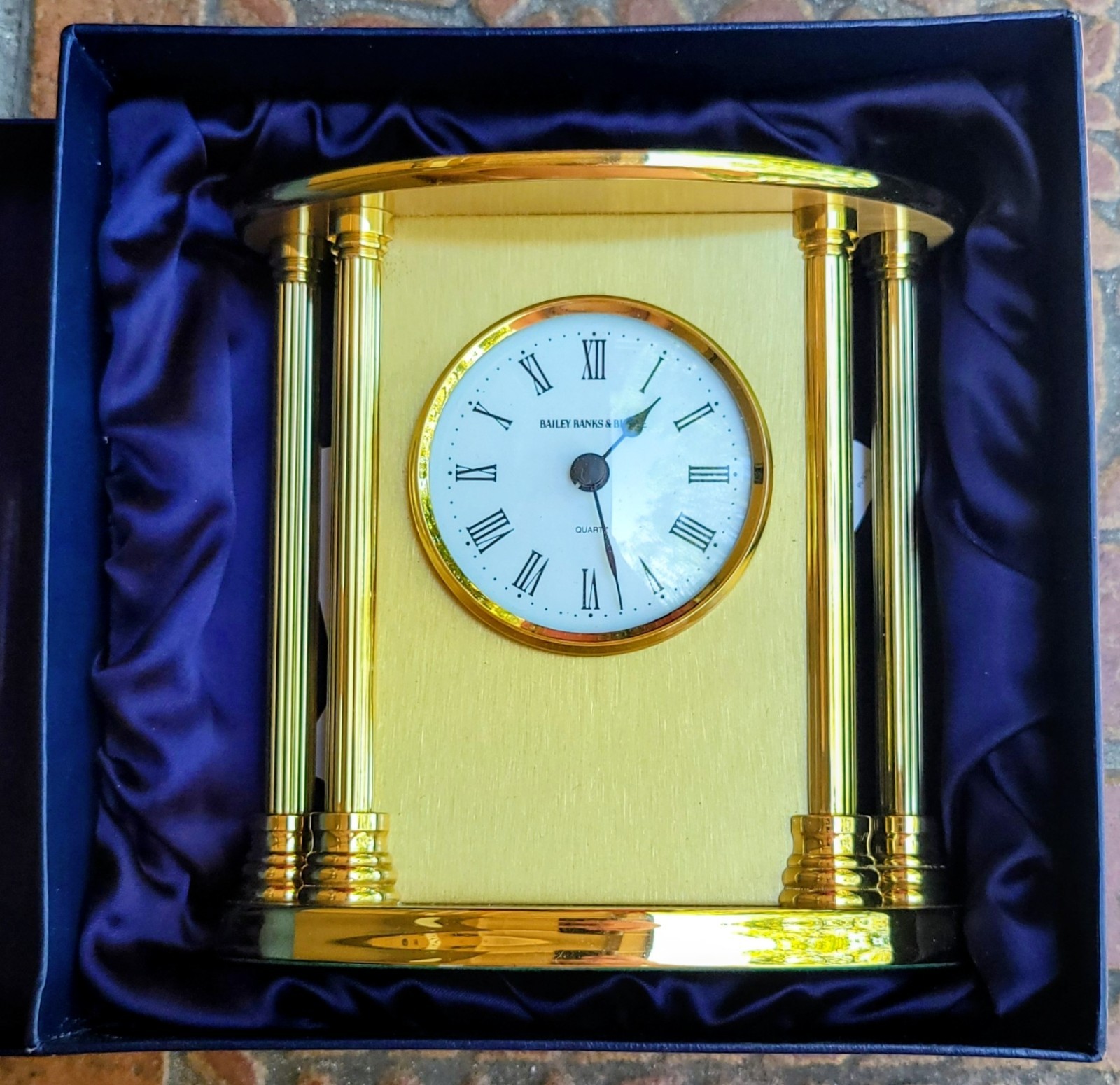 BAILEY BANKS & BIDDLE BRASS DESK CLOCK QUARTZ MODEL - NEW IN BOX BAILEY BANKS & BIDDLE BRASS DESK CLOCK QUARTZ MODEL - NEW IN BOX
