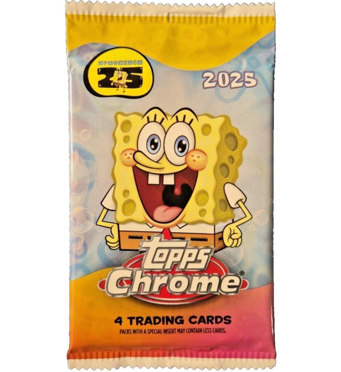 2025 Topps Chrome SpongeBob 25th Anniversary Value Pack (4 Cards) NEW, SEALED 2025 Topps Chrome SpongeBob 25th Anniversary Value Pack (4 Cards) NEW, SEALED