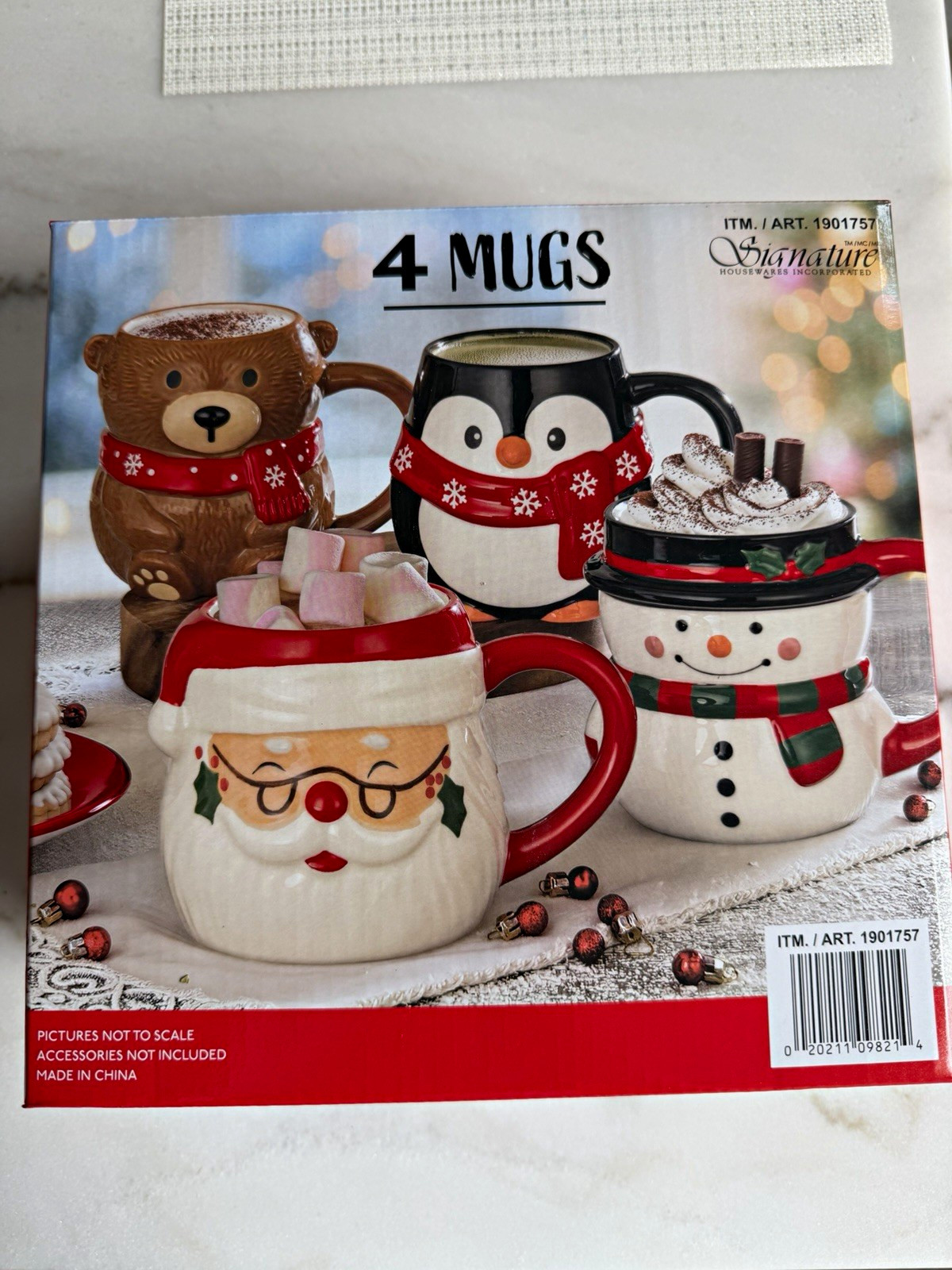 Signature Housewares Stoneware Christmas Mug Set 4 Signature Housewares Stoneware Christmas Mug Set 4
