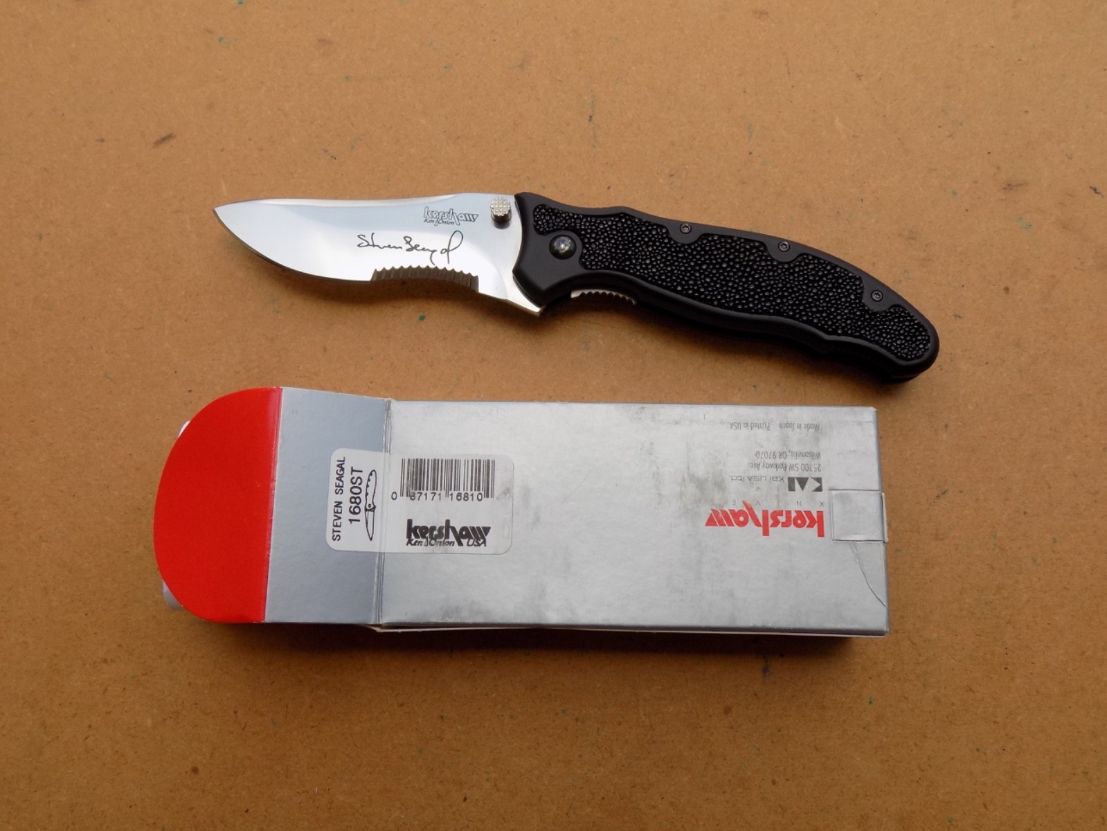 Kershaw Ken Onion 1680ST Steven Seagal Knife Serrated Made in Japan Kershaw Ken Onion 1680ST Steven Seagal Knife Serrated Made in Japan