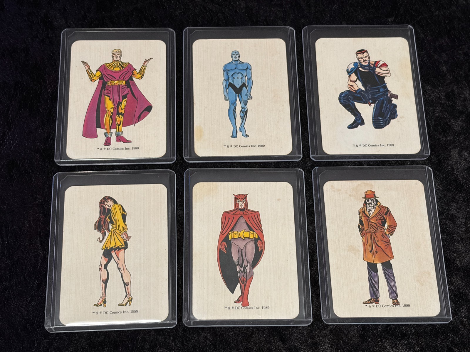 1989 Mayfair DC Heroes Cards Watchmen Dr Manhattan Rorschach Nite Owl Comedian +