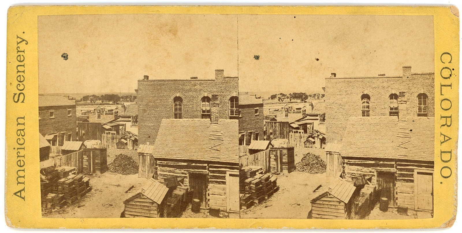 COLORADO STEREOVIEW - Town Scene - American Scenery 1880s