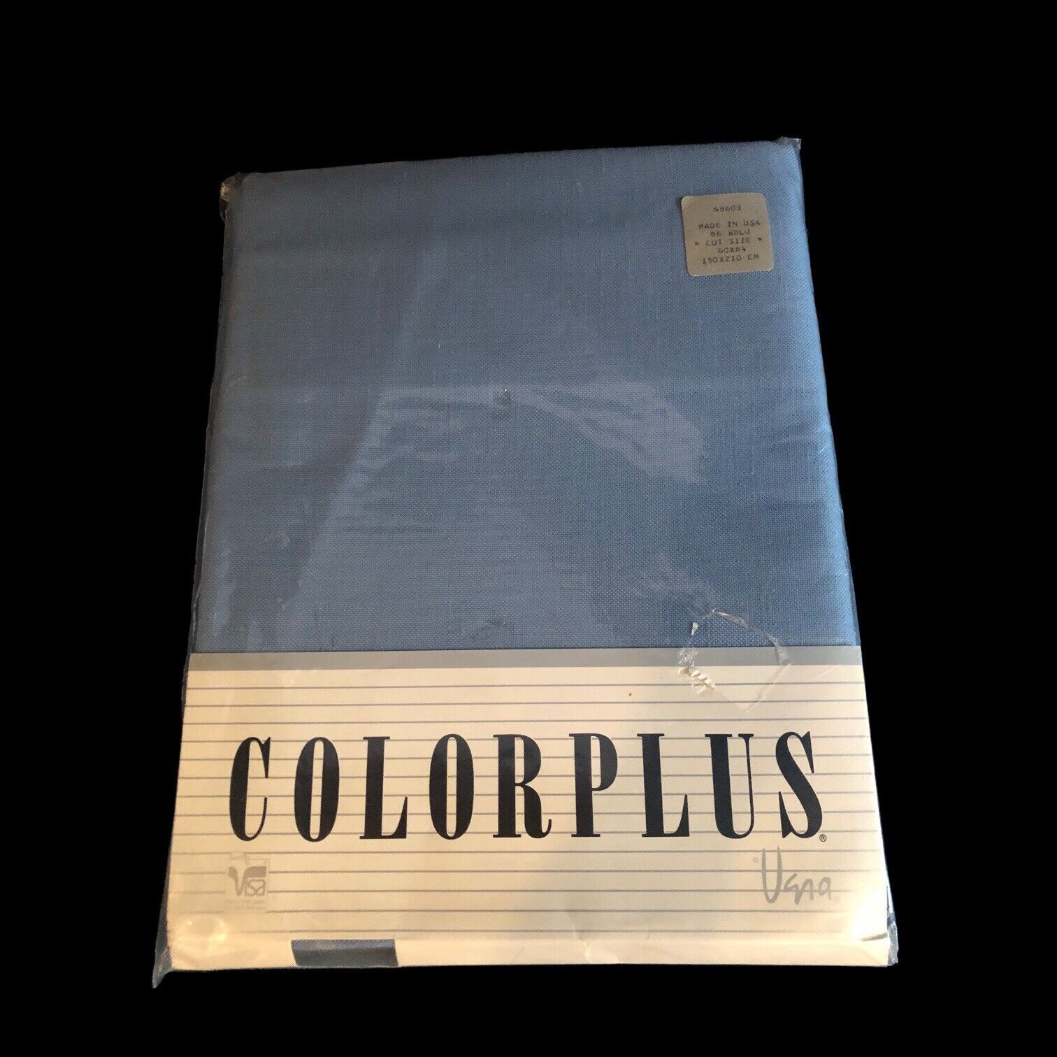Vintage Vera Neumann Colorplus Tablecloth Blue Oblong 60 X 84 NWT