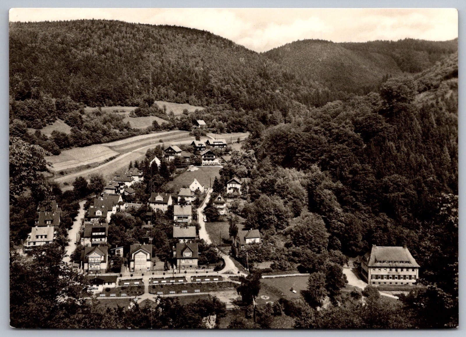 Aerial View Schwarzburg Thür Germany Vintage Landscape RPPC