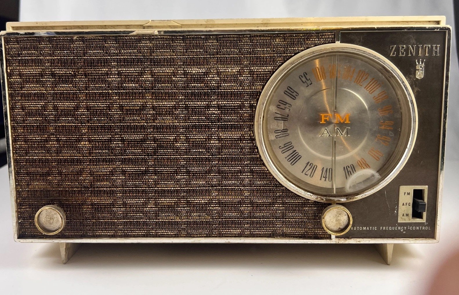 VTG Zenith AM FM Tube Radio Automatic Frequency Control AFC Mid Century(Untested