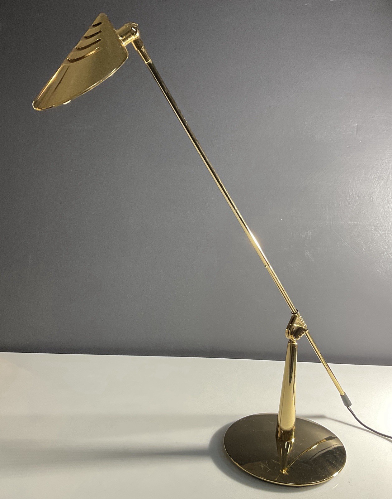 Fase Madrid Postmodern Articulating Desk Lamp Gold Finish Vintage 80's Fase Madrid Postmodern Articulating Desk Lamp Gold Finish Vintage 80's