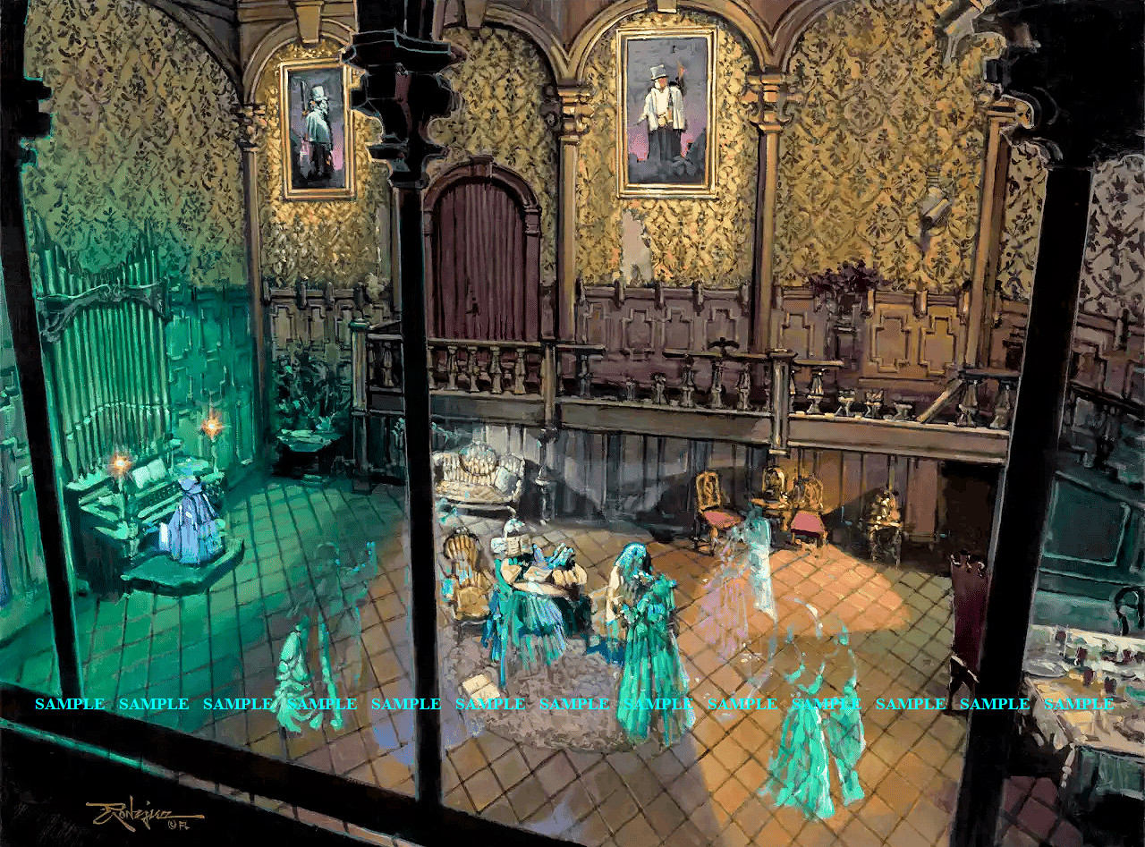 2022 Disney Haunted Mansion Ballroom Ghosts 11 x 15 Poster Foolish Mortals