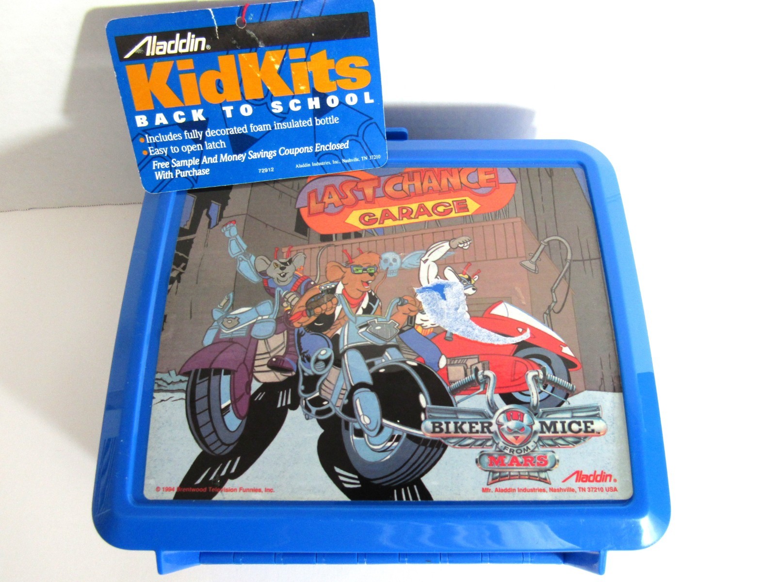 Vintage 1994 Biker Mice From Mars Last Chance Garage Plastic Lunch Box & Thermos Vintage 1994 Biker Mice From Mars Last Chance Garage Plastic Lunch Box & Thermos