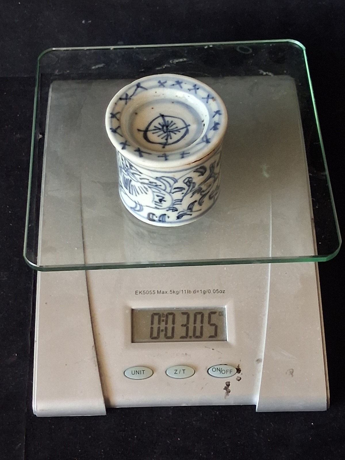 Antique Chinese Blue and White Porcelain Ink Box with Lid Tongzhi 1860's  2