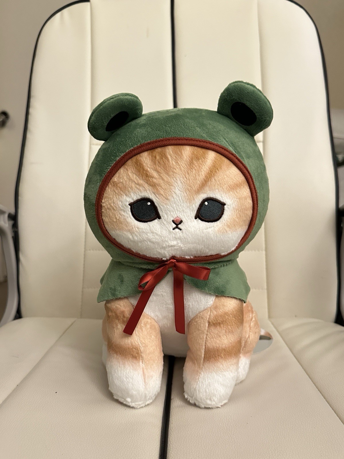 mofusand Cat Plush Green Frog Hat Costume Stuffed Animal 11in PRD-27 mofusand Cat Plush Green Frog Hat Costume Stuffed Animal 11in PRD-27