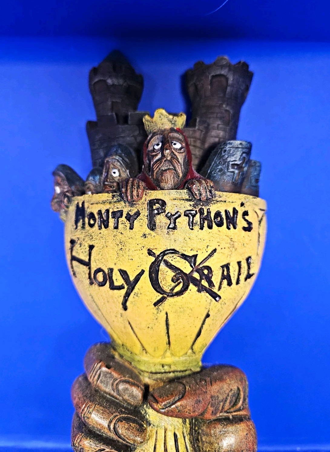 Monty Python's Holy (Ail) Grale Ale Black Sheep Carved Brewery Beer Tap 1999 Monty Python's Holy (Ail) Grale Ale Black Sheep Carved Brewery Beer Tap 1999