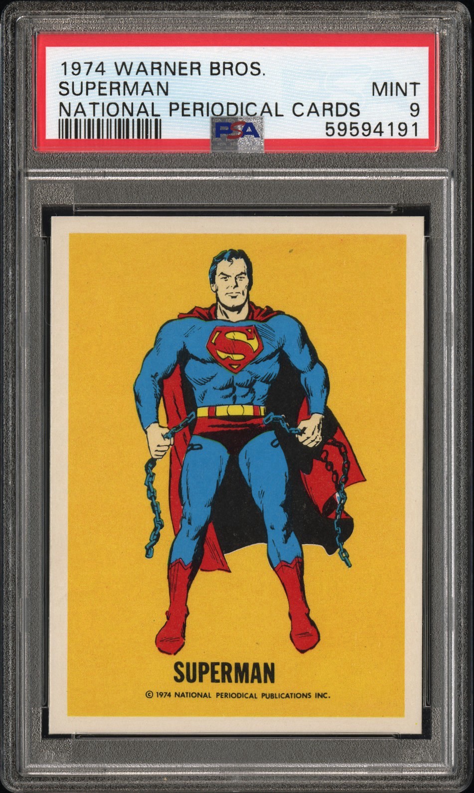 PSA 9 Superman 1974 Warner Brothers National Periodical 1st Edition Vintage DC PSA 9 Superman 1974 Warner Brothers National Periodical 1st Edition Vintage DC
