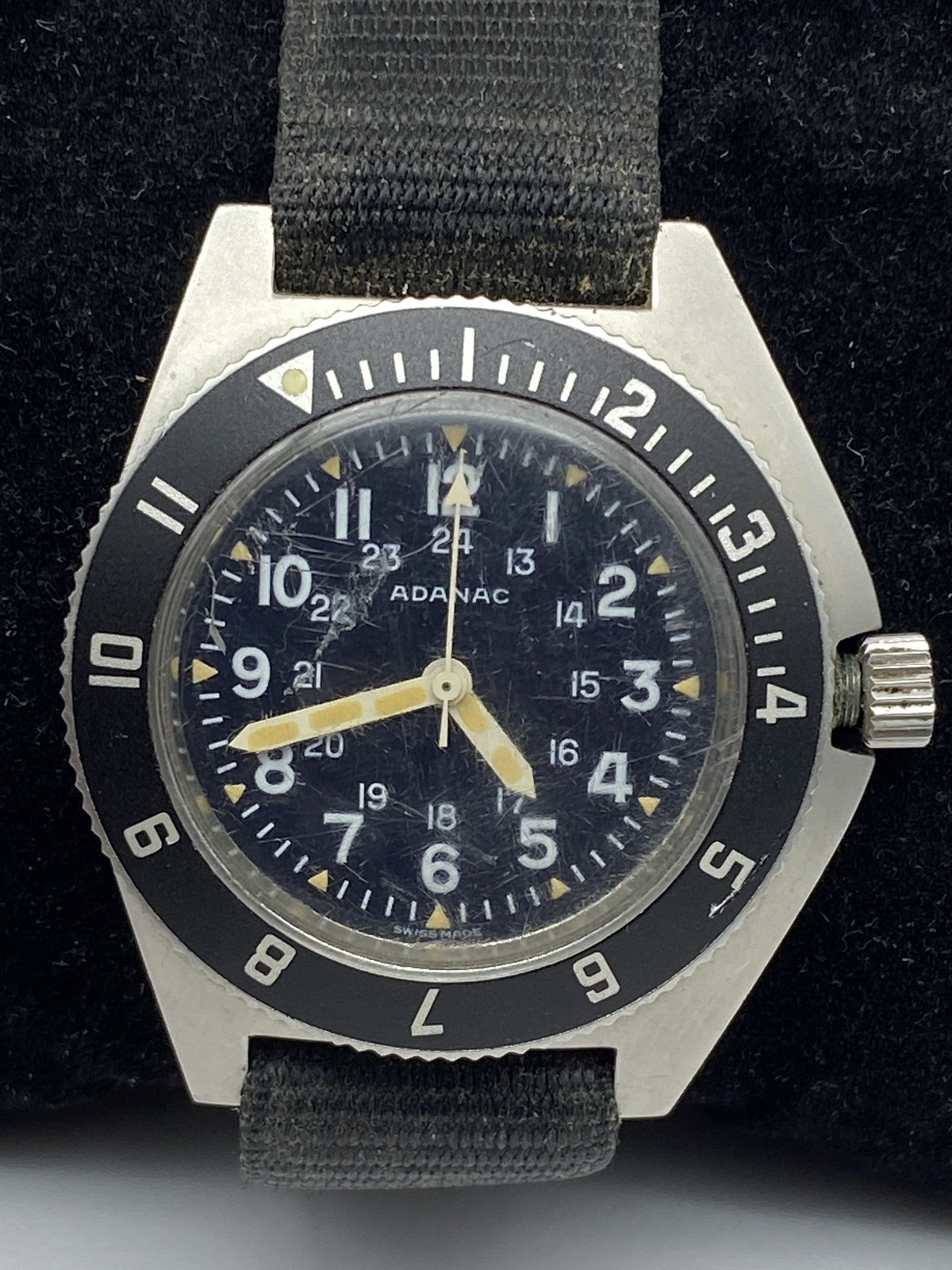Vintage 1986 Gallet Adanac Military Navigator Watch 6645-01-150-8115 Swiss Made
