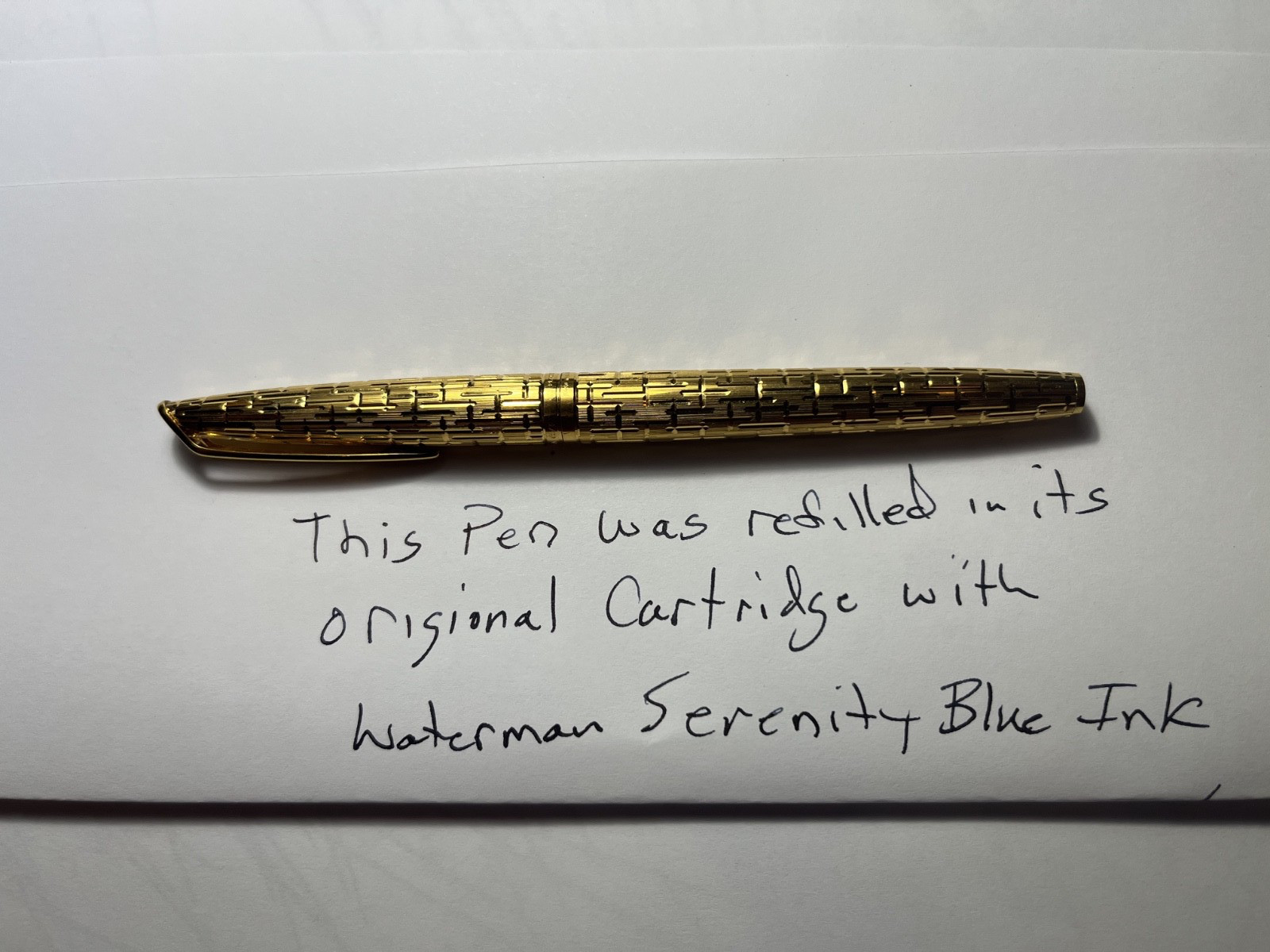 Waterman C/F Plaqué Or Gold Plated Fountain Pen 18K 750 Nib France Writes