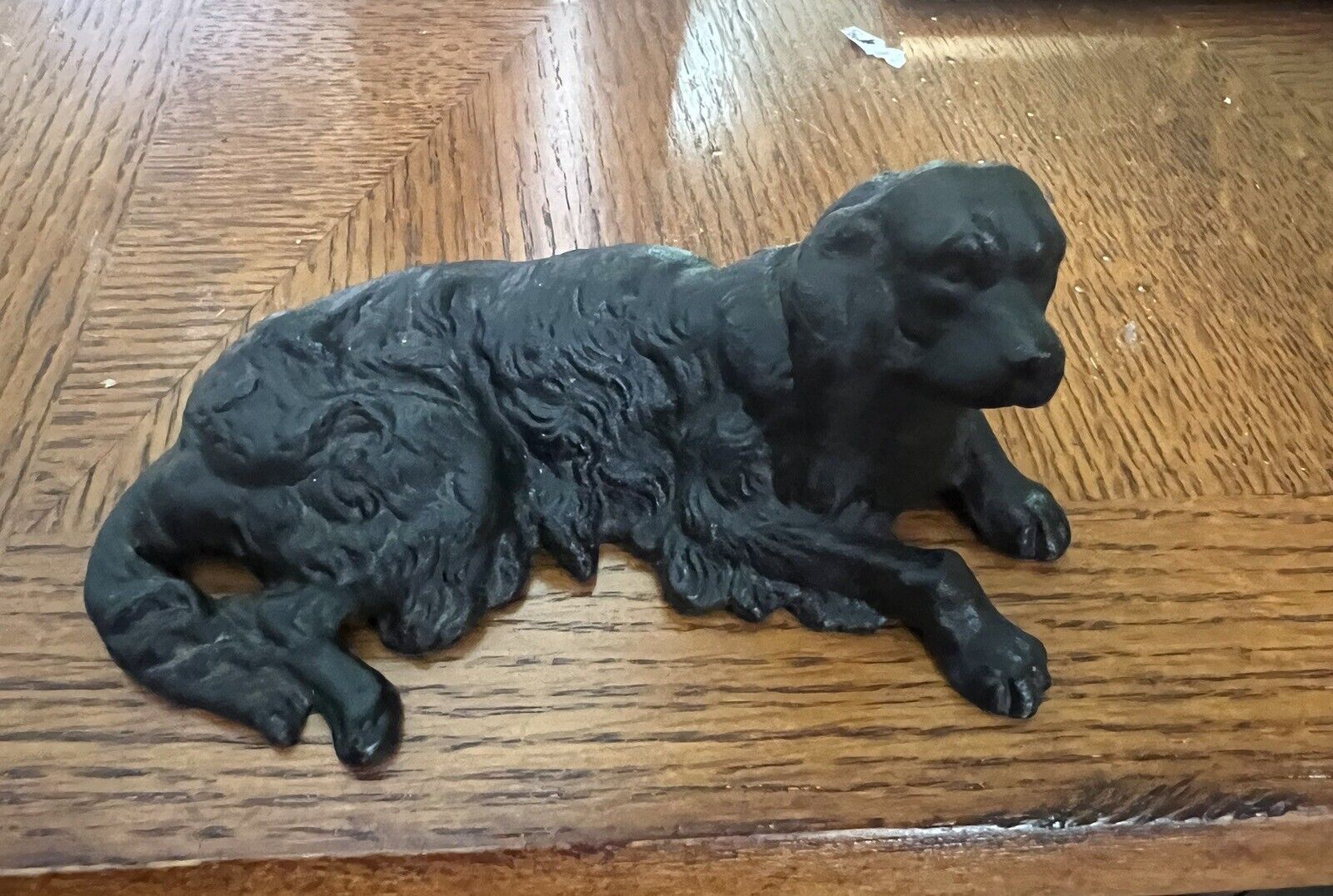  Antique Victorian Dog Cast Iron Spaniel Retriever Lab Sculpture Figurine 