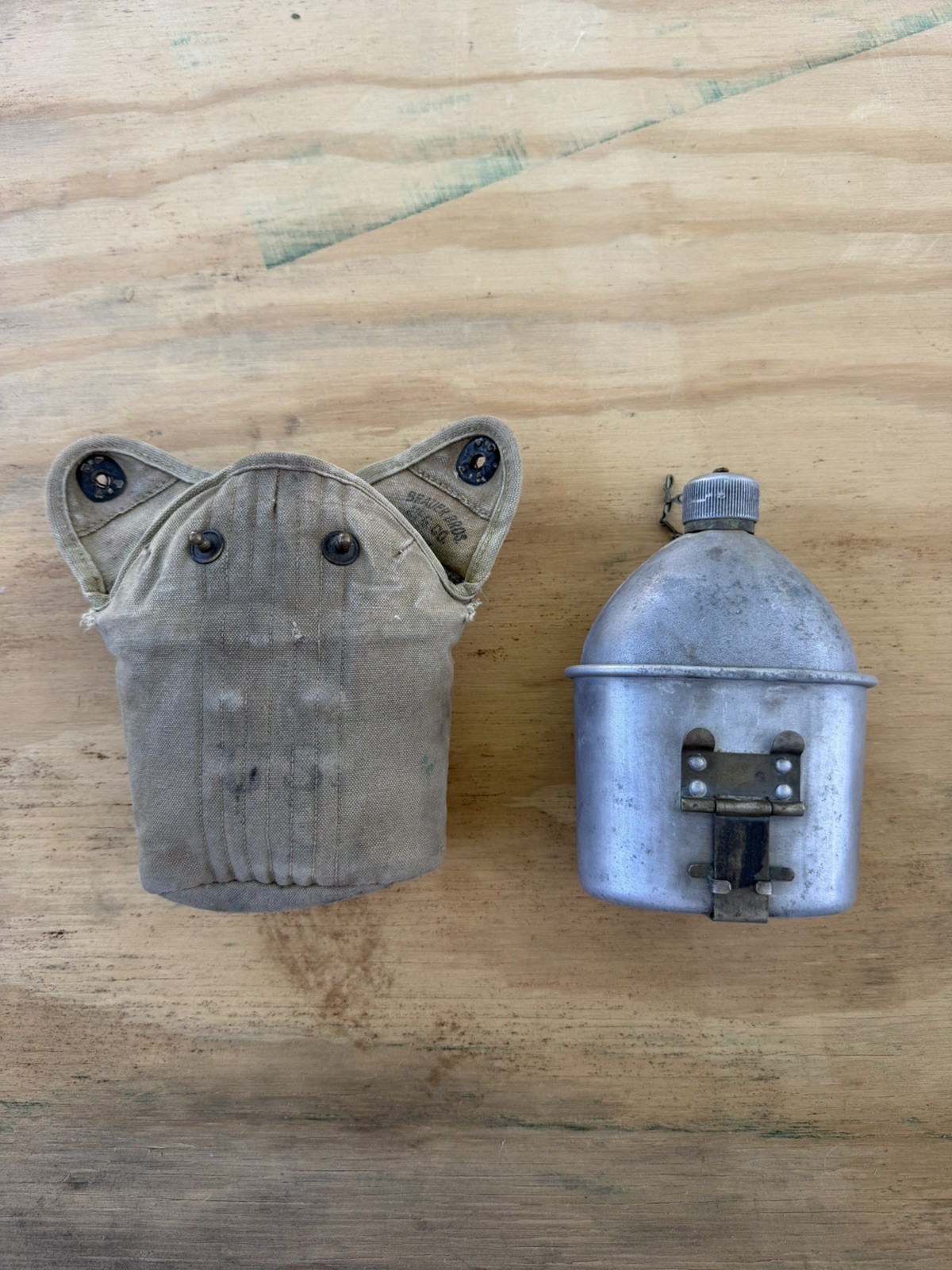 WWI US Army M1910 Canteen Set TJWBM 1918 Bottle & Brauer Bros Cover Original WWI US Army M1910 Canteen Set TJWBM 1918 Bottle & Brauer Bros Cover Original
