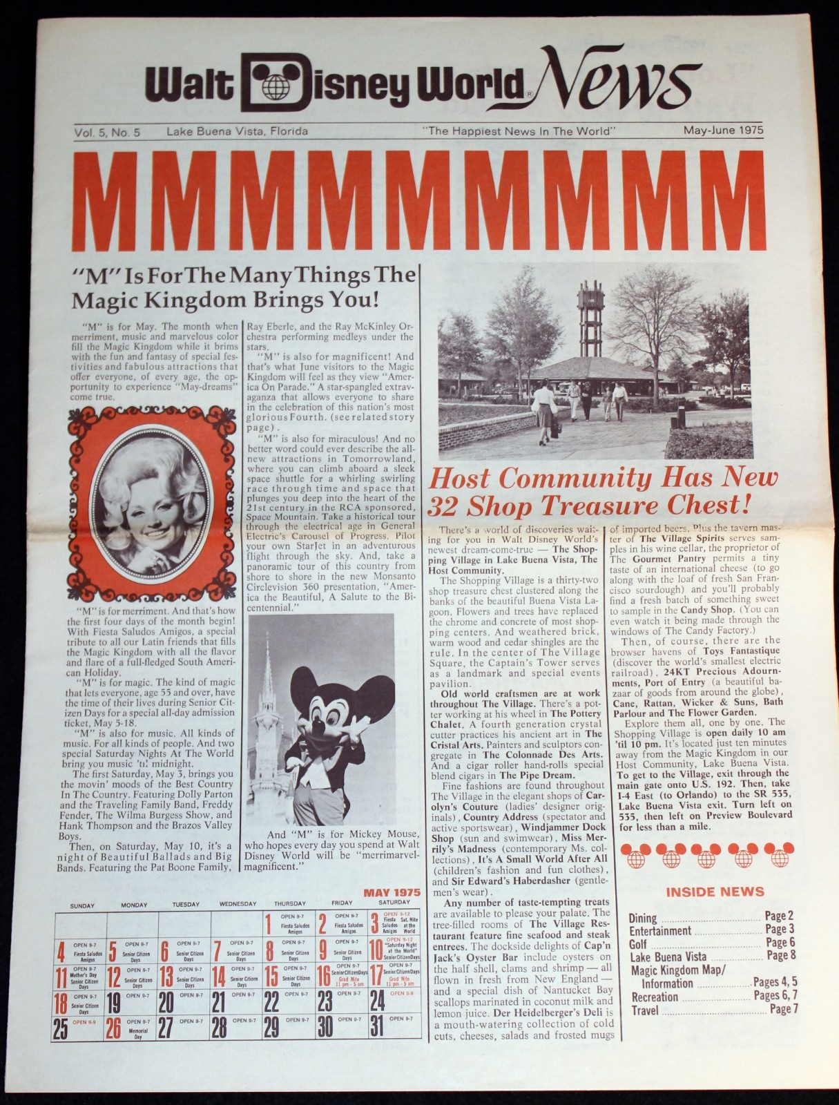 DOLLY PARTON May 1975 Walt Disney World News America on Parade USA Bicentennial