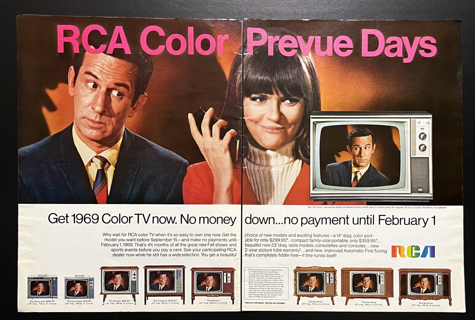 RCA Color Television \'68 Print Ad 20.75x13.5\