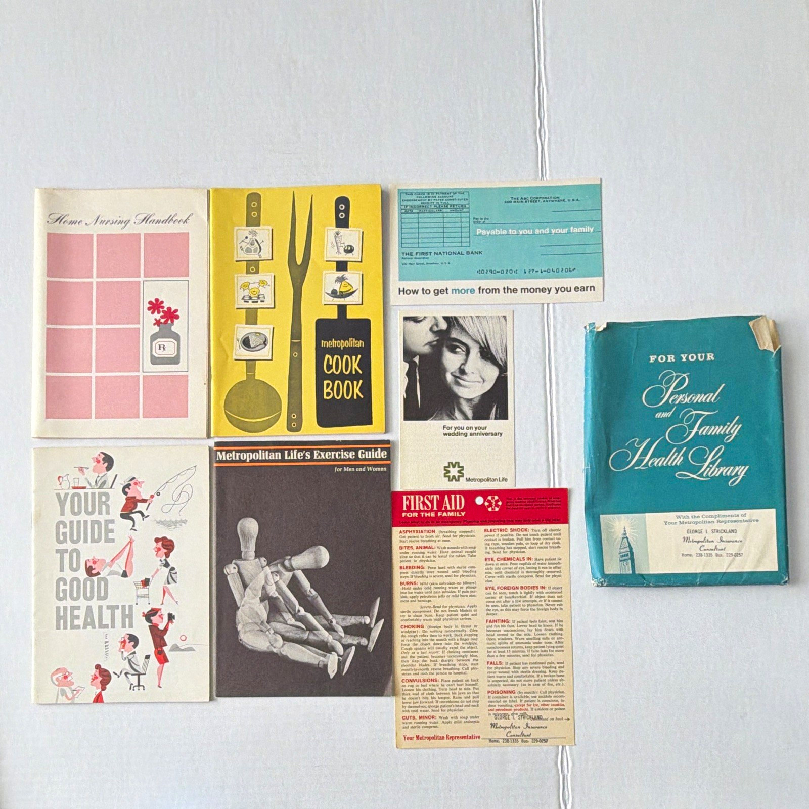 Vintage 1960s Metropolitan Life Health Cookbook Exercise First Aid Ephemera Lot