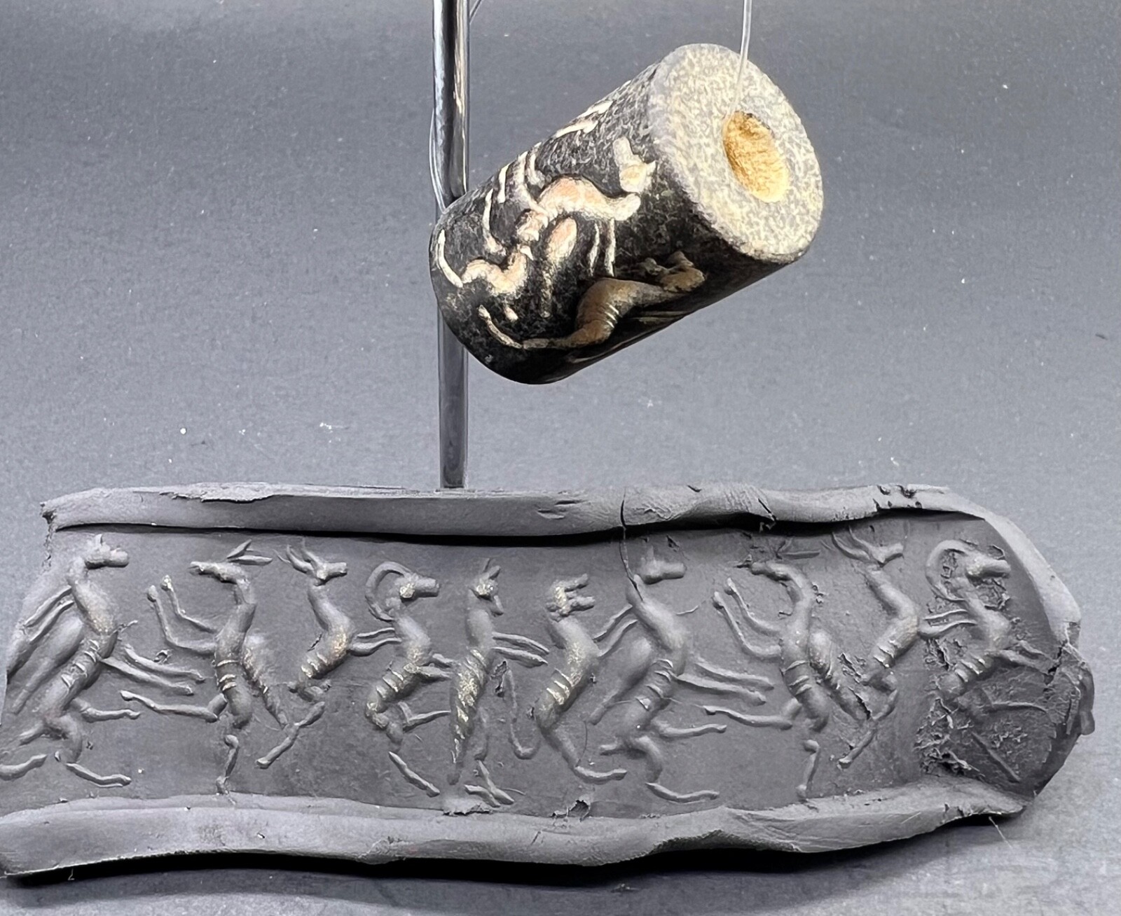 Babylonian Art Ancient Old Wild Animals Dinosaur Story Intaglio Cylinder Seal