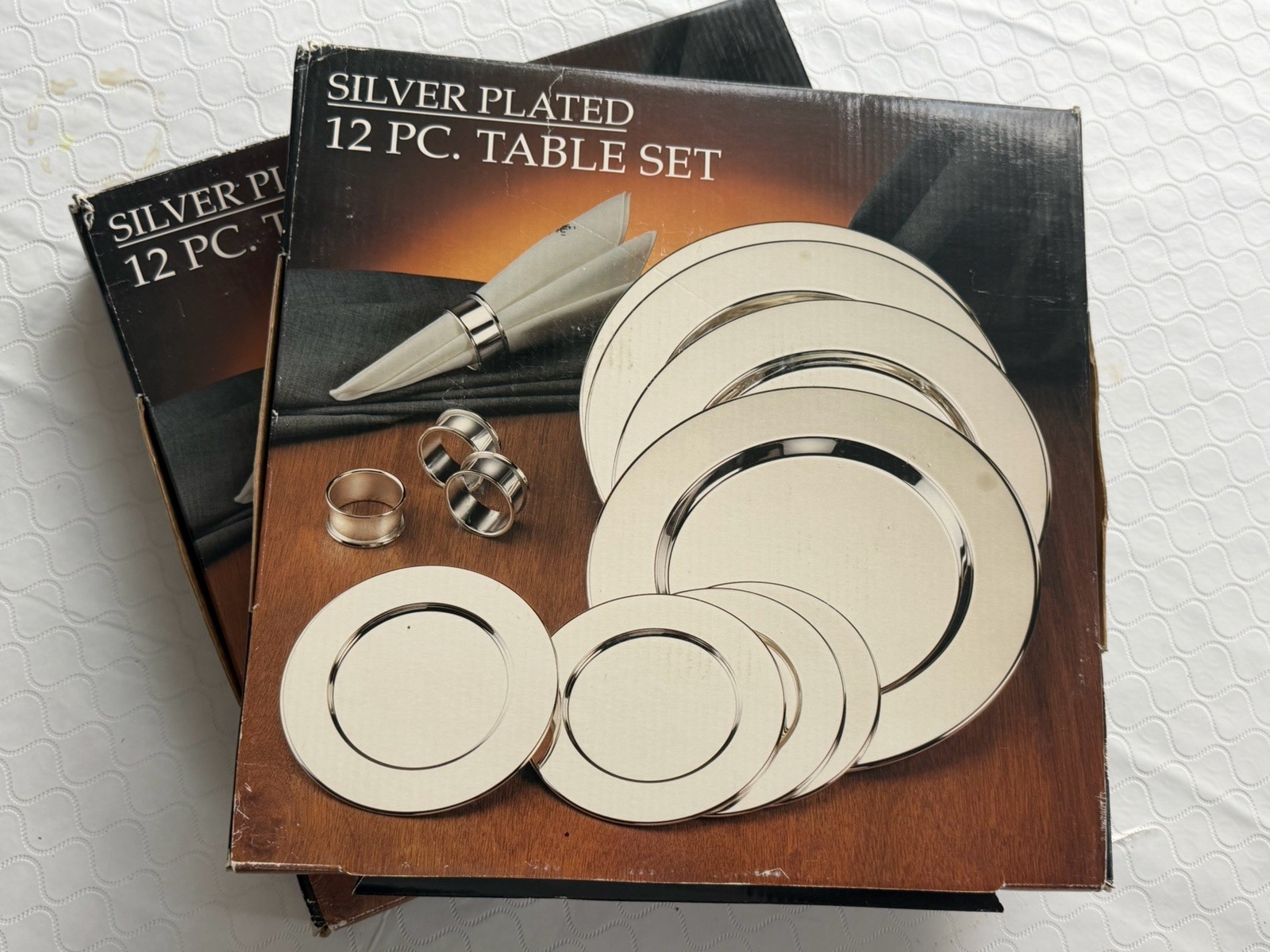 Vintage Paul Revere Silversmiths Silver Plated Charger Set, 8 Setting