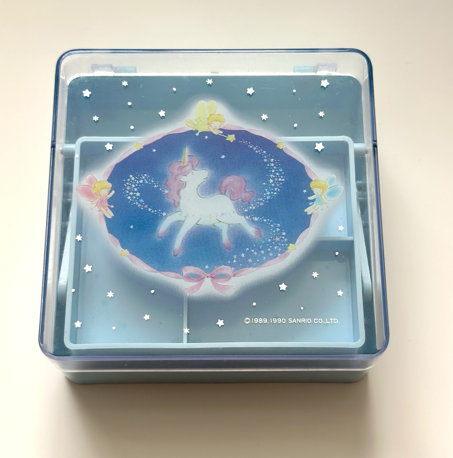 Vintage Sanrio Rare Flight of Fancy Unicorn Trinket Box Jewelry Chest 1990