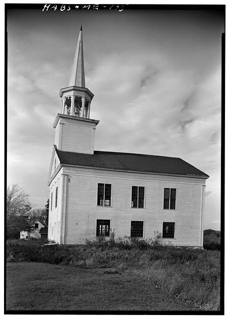 Photo:Thomaston Maine North Parish Meetinghouse 1960 Church Steeple HABS