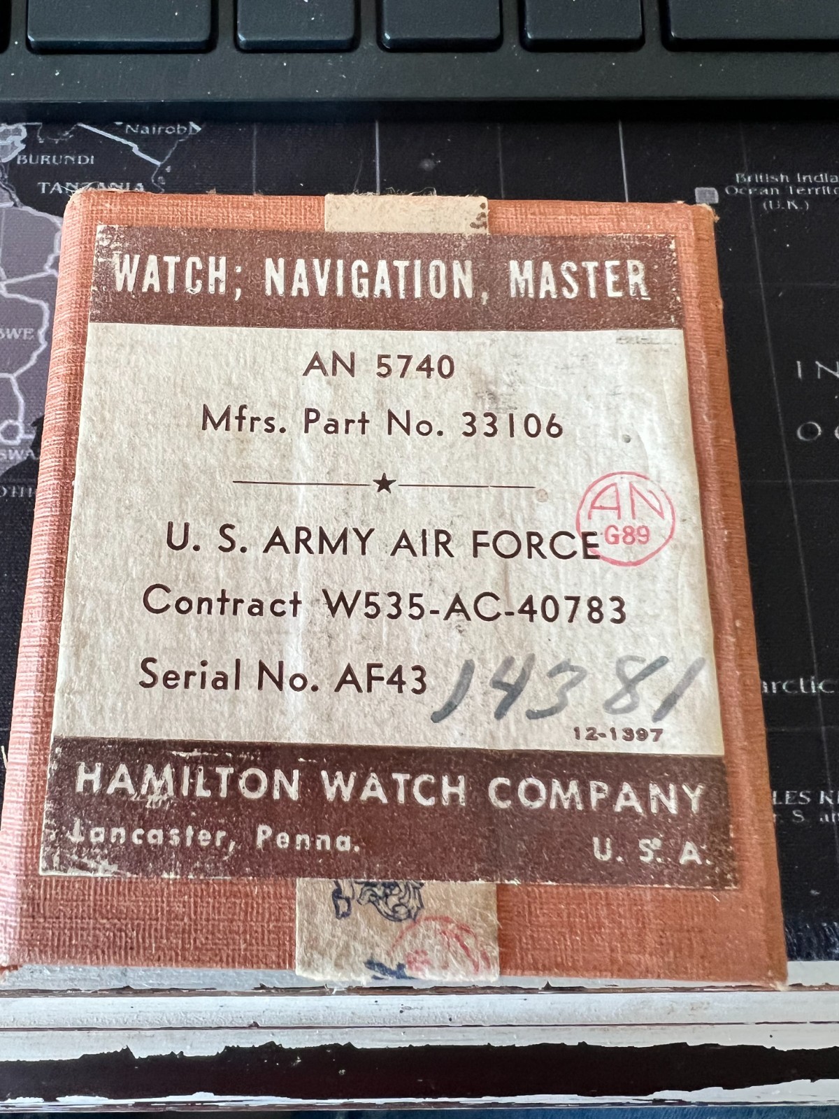 *RARE* Hamilton Watch Company U.S. Army Air Force Watch Navigation Master Box *RARE* Hamilton Watch Company U.S. Army Air Force Watch Navigation Master Box