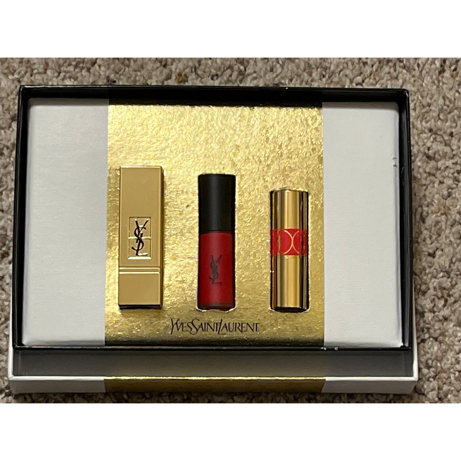 YSL Red Lipstick Set of 3 Yves Saint Laurent Rouge a Levre Collector Prop YSL Red Lipstick Set of 3 Yves Saint Laurent Rouge a Levre Collector Prop