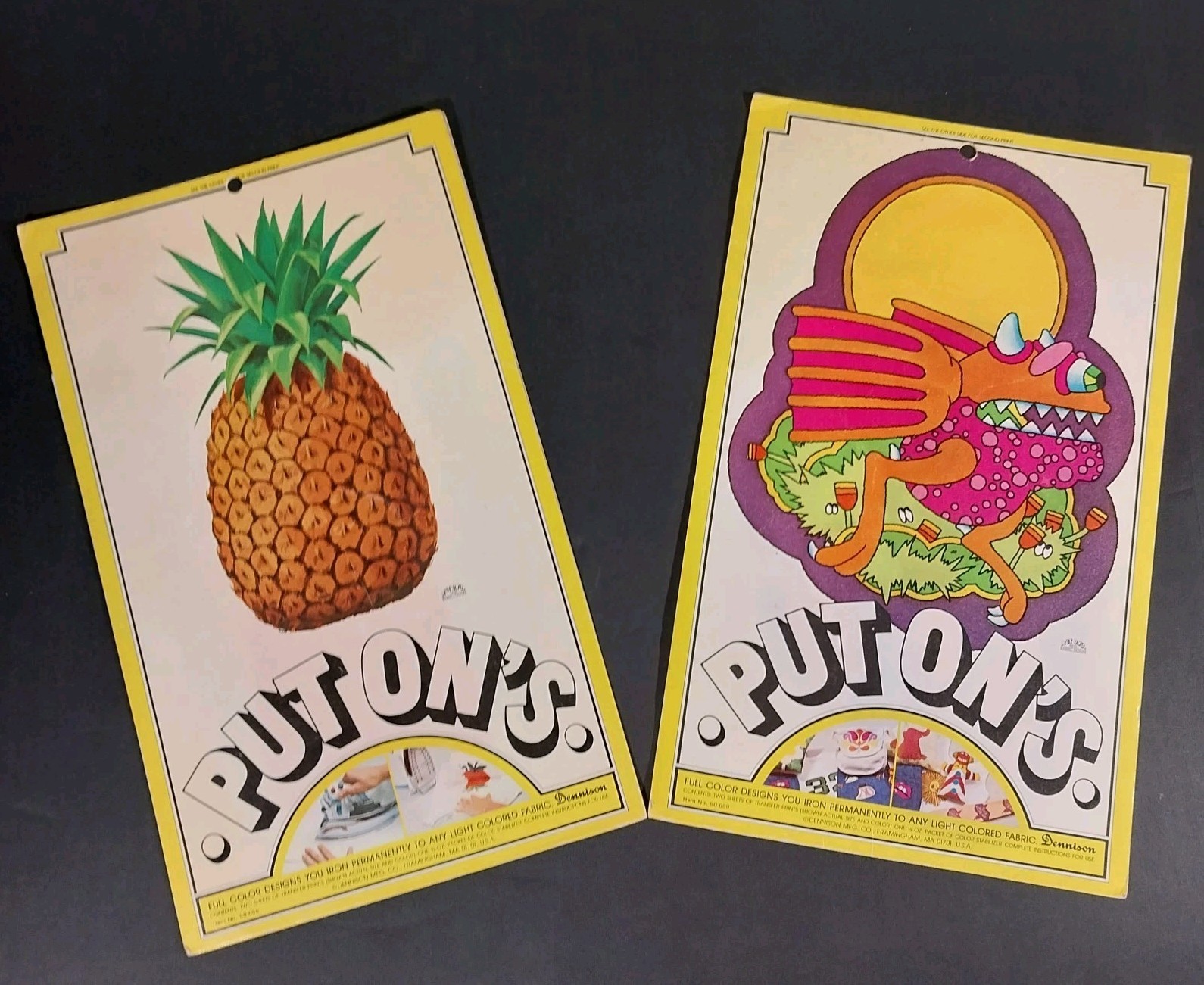 Vintage 1970s Dennison Put On’s Iron On Transfers Lot Grapes Unused Psychedelic