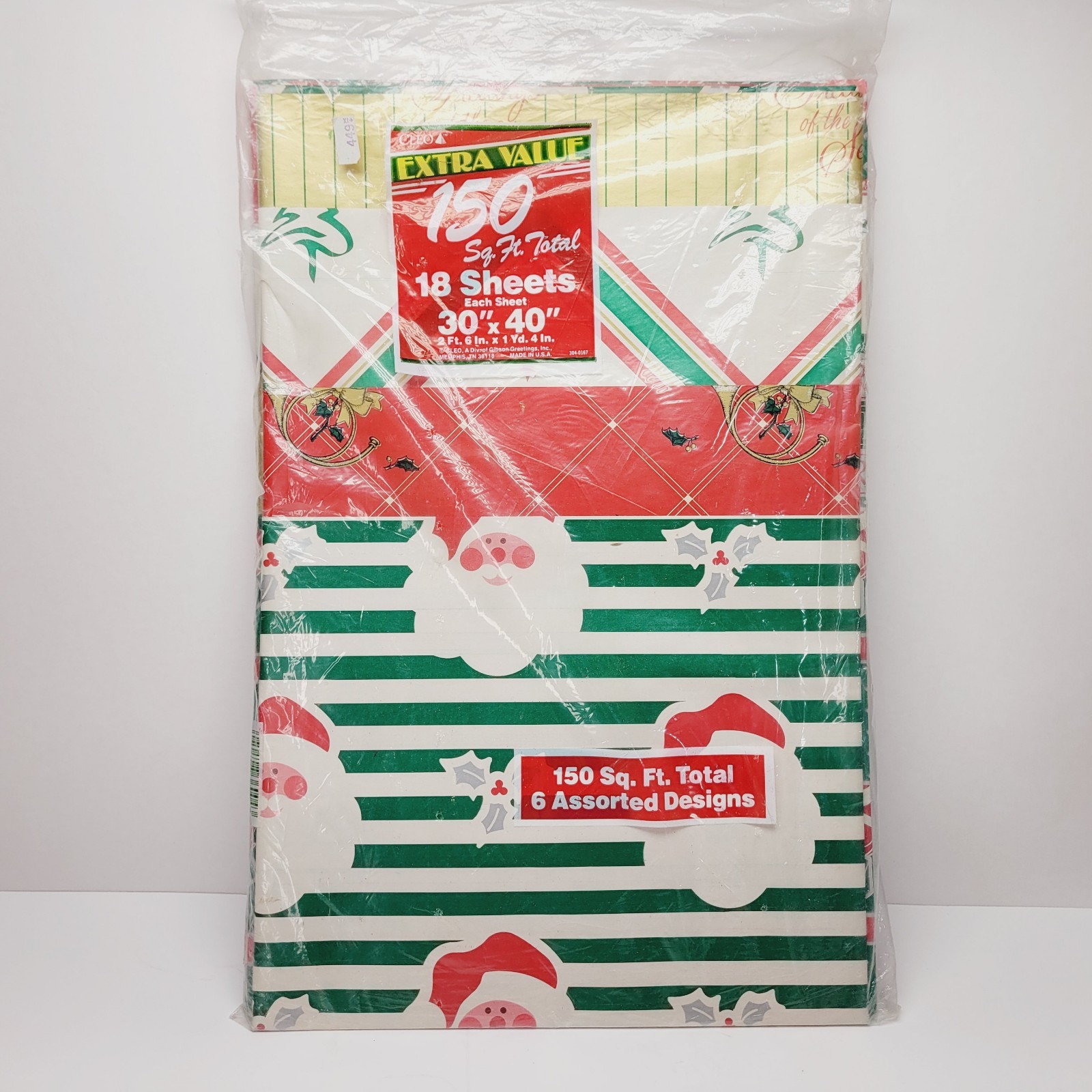 Vtg Christmas Wrapping Paper Cleo Gift Wrap Holiday 150 Sq Ft 18 Sheets 30\ Vtg Christmas Wrapping Paper Cleo Gift Wrap Holiday 150 Sq Ft 18 Sheets 30\