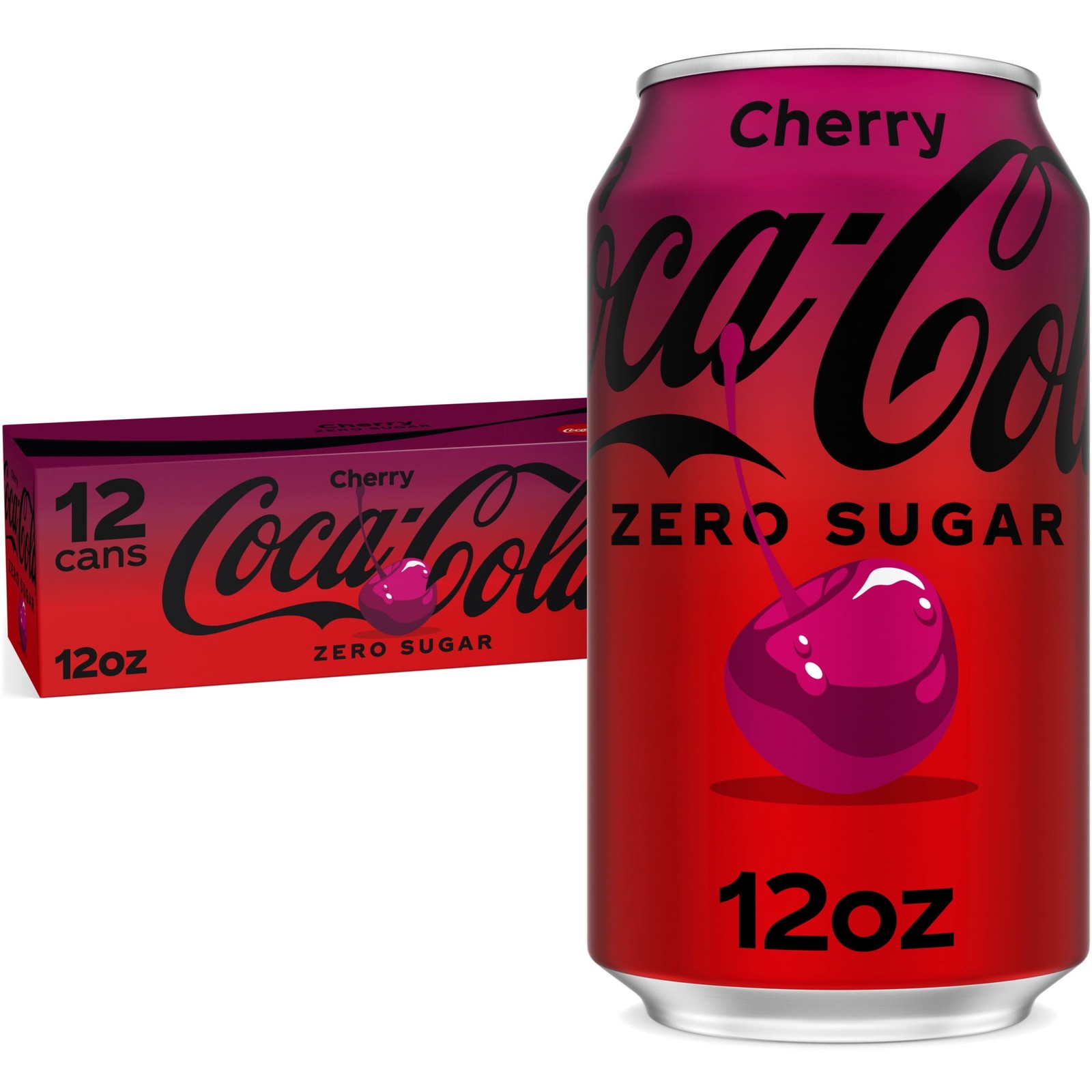 Coca-Cola Zero Sugar Cherry Soda Pop Fridge Pack Cans, 12 fl oz, 12 Pack Coca-Cola Zero Sugar Cherry Soda Pop Fridge Pack Cans, 12 fl oz, 12 Pack