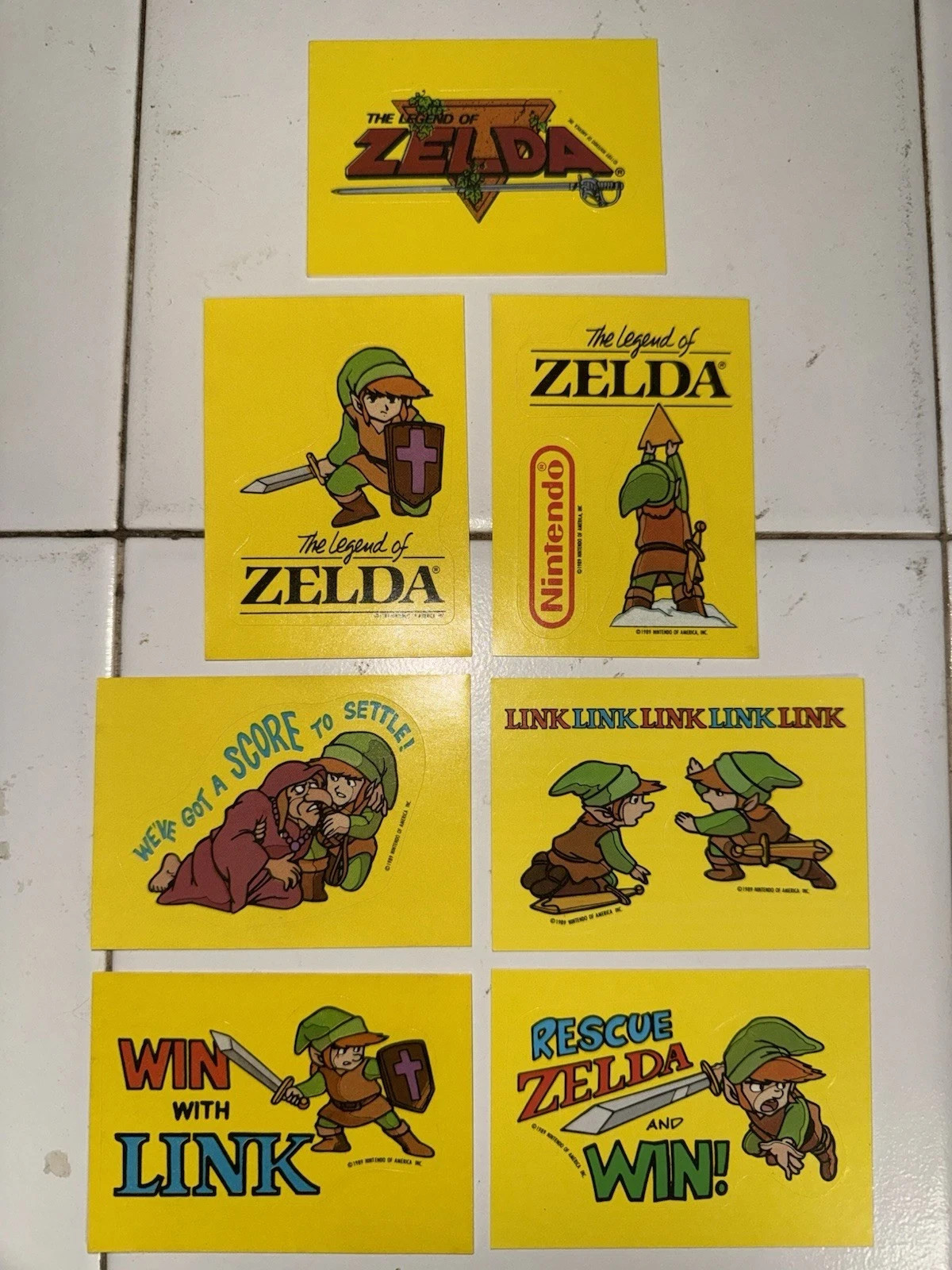 1989 Topps Nintendo Set Lot Legend of Zelda Stickers 5 10 12 17 22 27 32 Link 1989 Topps Nintendo Set Lot Legend of Zelda Stickers 5 10 12 17 22 27 32 Link