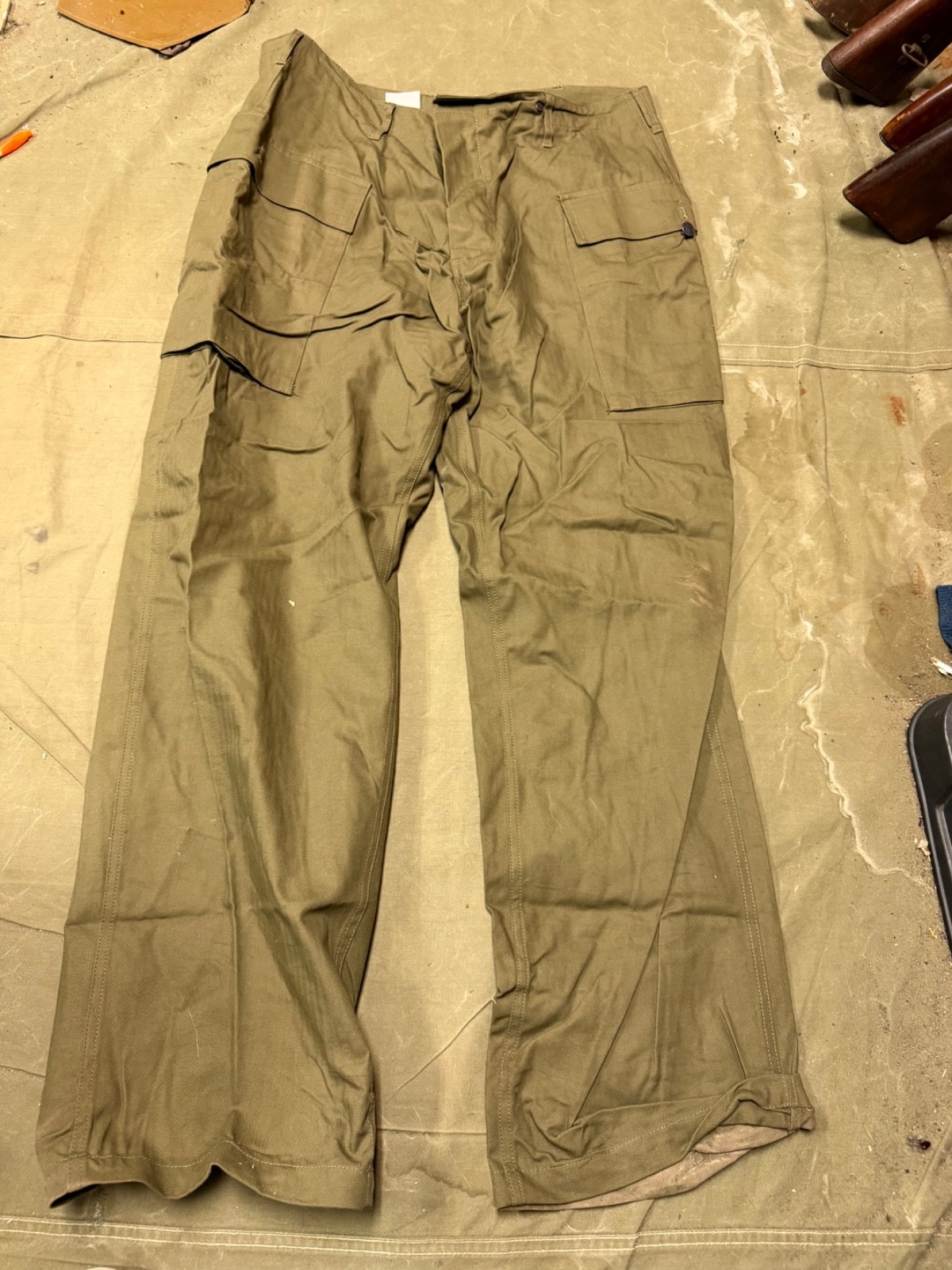 WWII US ARMY DARK SHADE HBT COMBAT FIELD TROUSERS- 2XLARGE 40 WAIST