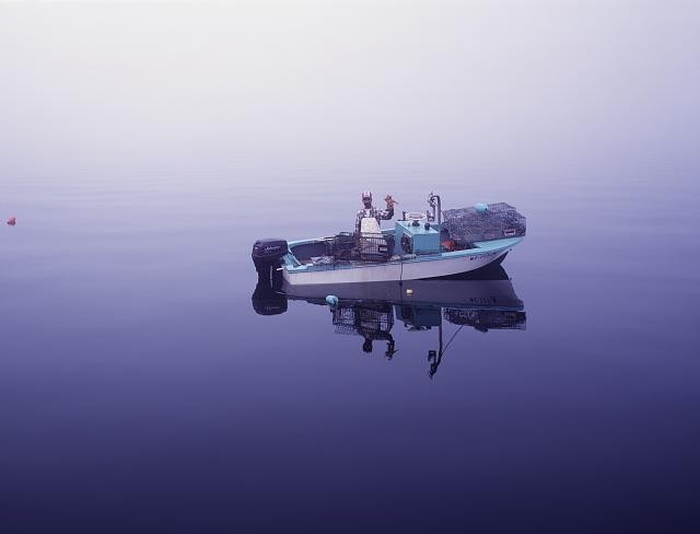 Photo:Thomaston Maine 1980s Lobsterman on Boat With Catch Lobstering