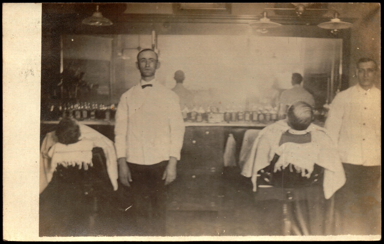 RPPC Postcard MI Zeeland Michigan Rybarcik's Barber Shop 1906 C4 RPPC Postcard MI Zeeland Michigan Rybarcik's Barber Shop 1906 C4