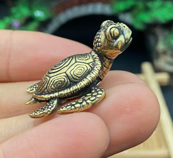 BRASS MINITURES- Solid Brass Tiny Sweet Turtle BRASS MINITURES- Solid Brass Tiny Sweet Turtle