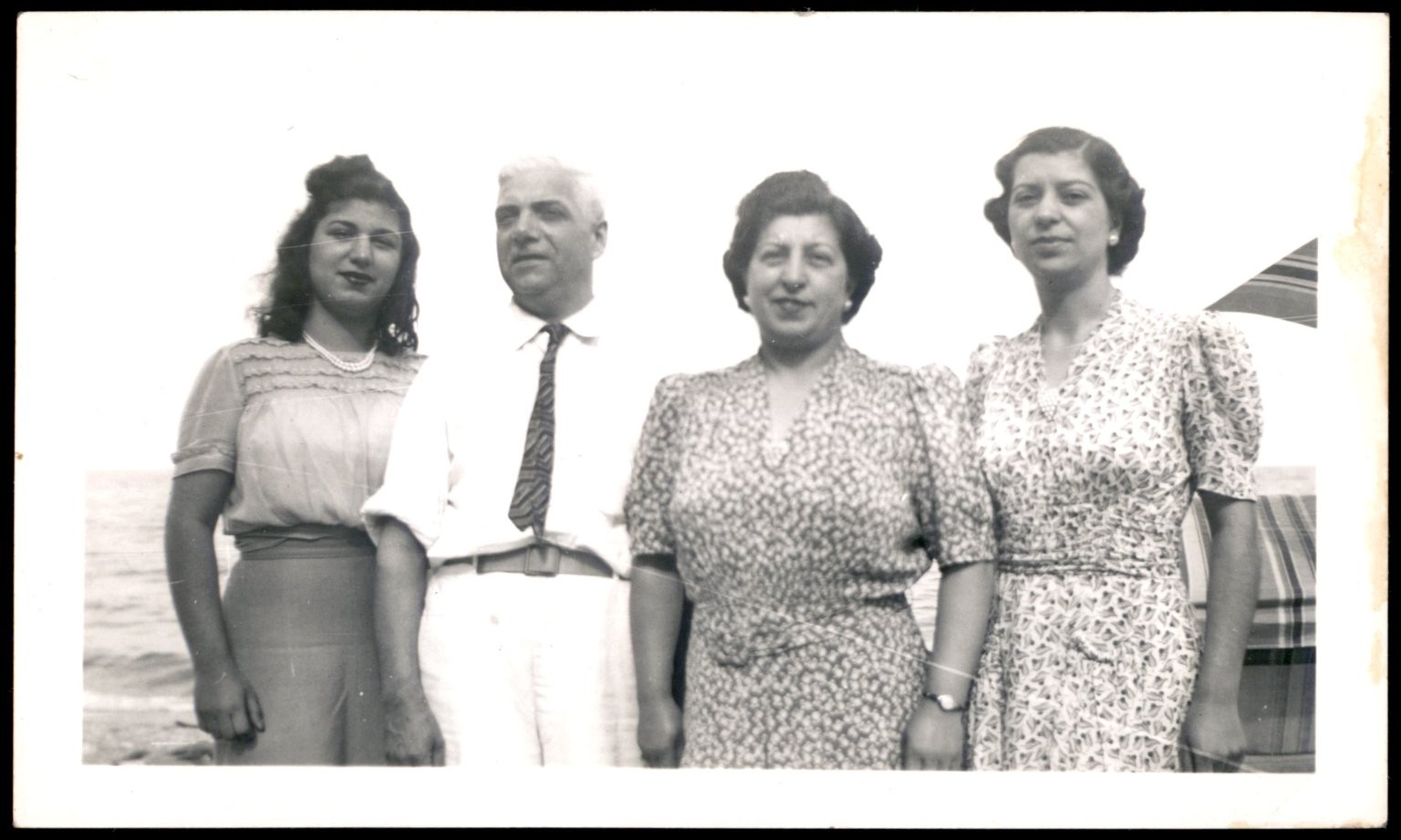 Family Group Portrait 1940s Snapshot Photograph Colonial Beach Americana Family Group Portrait 1940s Snapshot Photograph Colonial Beach Americana