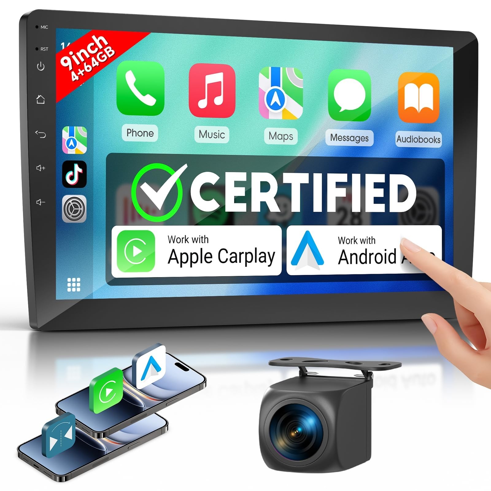 9 Inch Double DIN Car Stereo with Wireless Apple CarPlay & Android Auto, Andr... 9 Inch Double DIN Car Stereo with Wireless Apple CarPlay & Android Auto, Andr...