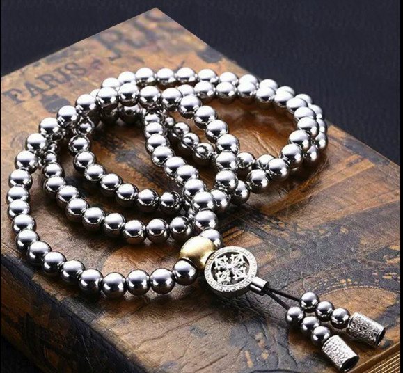 108 Buddha Beads Necklace Buddhist Prayer beads Mala Stainless Steel Fashion 108 Buddha Beads Necklace Buddhist Prayer beads Mala Stainless Steel Fashion