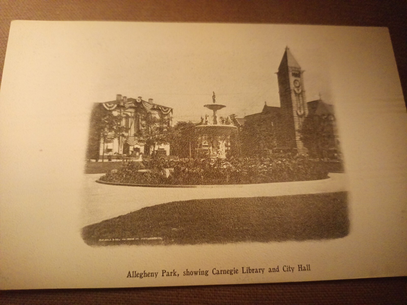  Allegheny Park Carnegie Library City Hall Souvenir Press Newspaper Postcard A17